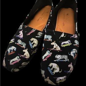 Bobs for Dogs Black Flats with Dog Print